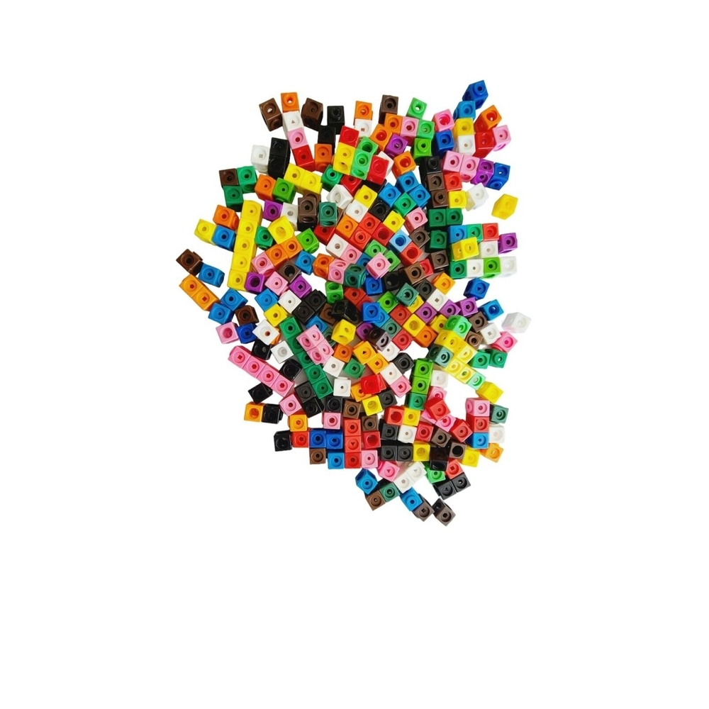 Multilink Math Cubes Interlocking Building Blocks Bulk Set‎ Multicolor STEM Toy